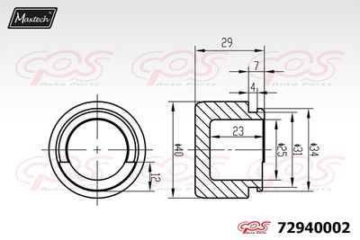 72940002 MAXTECH Поршень, корпус скобы тормоза