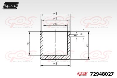 72948027 MAXTECH Поршень, корпус скобы тормоза