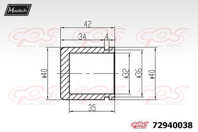 72940038 MAXTECH Поршень, корпус скобы тормоза