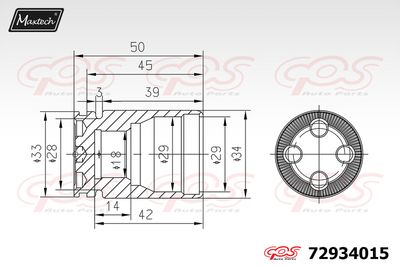 72934015 MAXTECH Поршень, корпус скобы тормоза