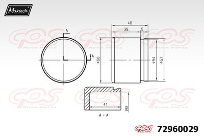 72960029 MAXTECH Поршень, корпус скобы тормоза