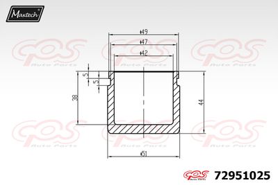 72951025 MAXTECH Поршень, корпус скобы тормоза