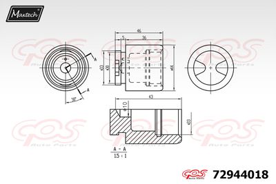 72944018 MAXTECH Поршень, корпус скобы тормоза