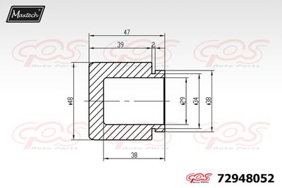 72948052 MAXTECH Поршень, корпус скобы тормоза