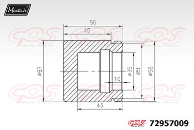 72957009 MAXTECH Поршень, корпус скобы тормоза