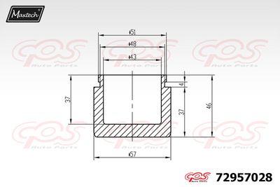 72957028 MAXTECH Поршень, корпус скобы тормоза