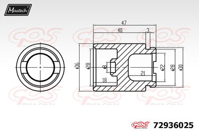 72936025 MAXTECH Поршень, корпус скобы тормоза