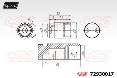 72930017 MAXTECH Поршень, корпус скобы тормоза