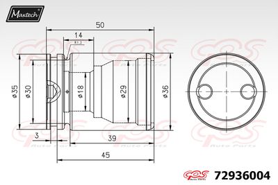 72936004 MAXTECH Поршень, корпус скобы тормоза