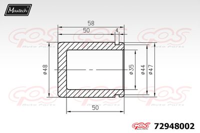 72948002 MAXTECH Поршень, корпус скобы тормоза