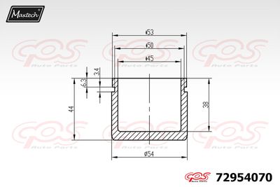 72954070 MAXTECH Поршень, корпус скобы тормоза