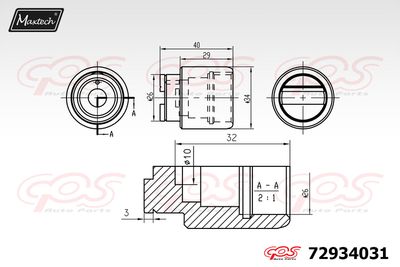 72934031 MAXTECH Поршень, корпус скобы тормоза