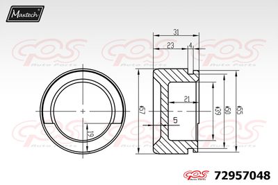 72957048 MAXTECH Поршень, корпус скобы тормоза