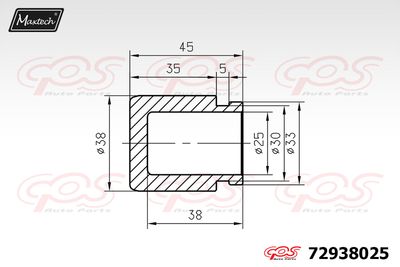 72938025 MAXTECH Поршень, корпус скобы тормоза