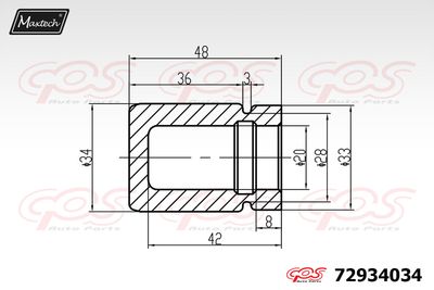 72934034 MAXTECH Поршень, корпус скобы тормоза