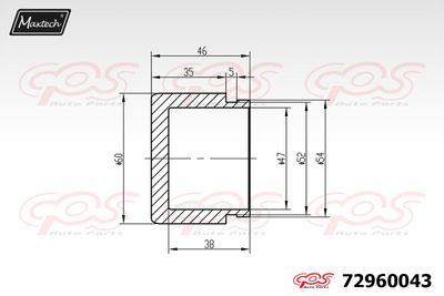 72960043 MAXTECH Поршень, корпус скобы тормоза