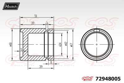 72948005 MAXTECH Поршень, корпус скобы тормоза