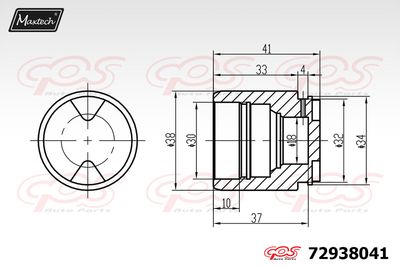 72938041 MAXTECH Поршень, корпус скобы тормоза