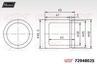 72948025 MAXTECH Поршень, корпус скобы тормоза