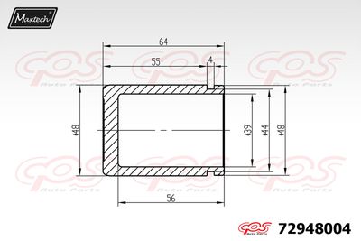 72948004 MAXTECH Поршень, корпус скобы тормоза