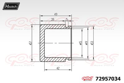 72957034 MAXTECH Поршень, корпус скобы тормоза