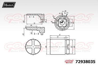 72938035 MAXTECH Поршень, корпус скобы тормоза