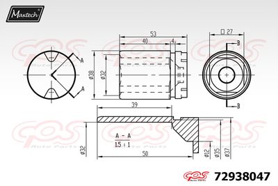 72938047 MAXTECH Поршень, корпус скобы тормоза