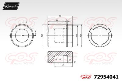 72954041 MAXTECH Поршень, корпус скобы тормоза