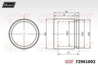 72961002 MAXTECH Поршень, корпус скобы тормоза