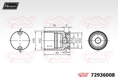 72936008 MAXTECH Поршень, корпус скобы тормоза