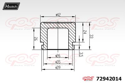 72942014 MAXTECH Поршень, корпус скобы тормоза