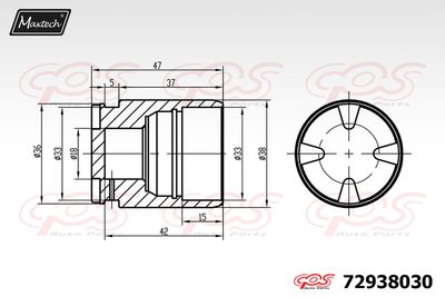 72938030 MAXTECH Поршень, корпус скобы тормоза