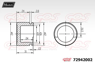 72942002 MAXTECH Поршень, корпус скобы тормоза