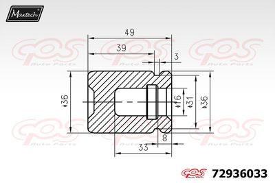 72936033 MAXTECH Поршень, корпус скобы тормоза