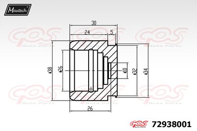 72938001 MAXTECH Поршень, корпус скобы тормоза