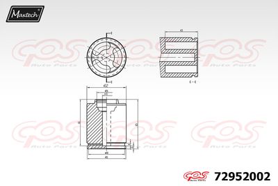 72952002 MAXTECH Поршень, корпус скобы тормоза