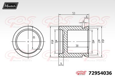 72954036 MAXTECH Поршень, корпус скобы тормоза