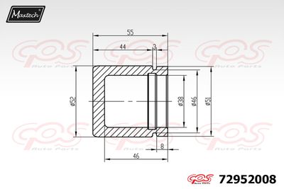 72952008 MAXTECH Поршень, корпус скобы тормоза