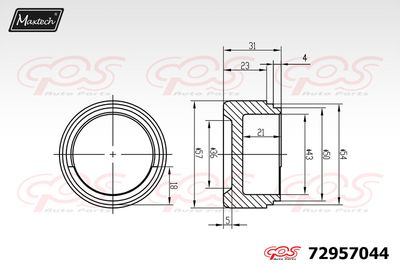 72957044 MAXTECH Поршень, корпус скобы тормоза