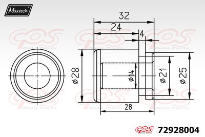 72928004 MAXTECH Поршень, корпус скобы тормоза