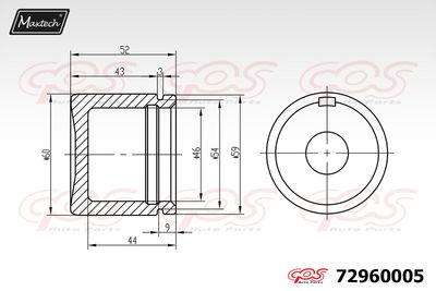 72960005 MAXTECH Поршень, корпус скобы тормоза