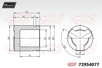 72954077 MAXTECH Поршень, корпус скобы тормоза