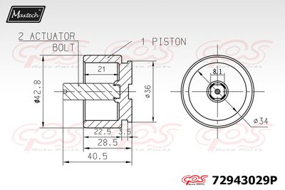 72943029P MAXTECH Поршень, корпус скобы тормоза