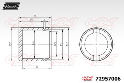 72957006 MAXTECH Поршень, корпус скобы тормоза