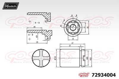 72934004 MAXTECH Поршень, корпус скобы тормоза