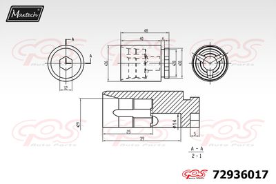 72936017 MAXTECH Поршень, корпус скобы тормоза