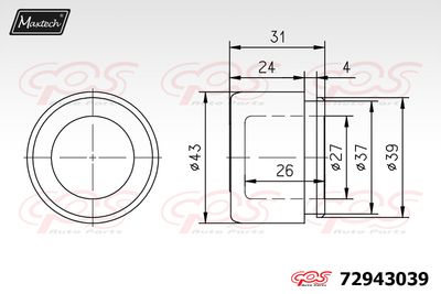 72943039 MAXTECH Поршень, корпус скобы тормоза