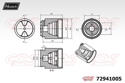 72941005 MAXTECH Поршень, корпус скобы тормоза