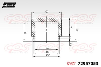 72957053 MAXTECH Поршень, корпус скобы тормоза