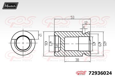 72936024 MAXTECH Поршень, корпус скобы тормоза